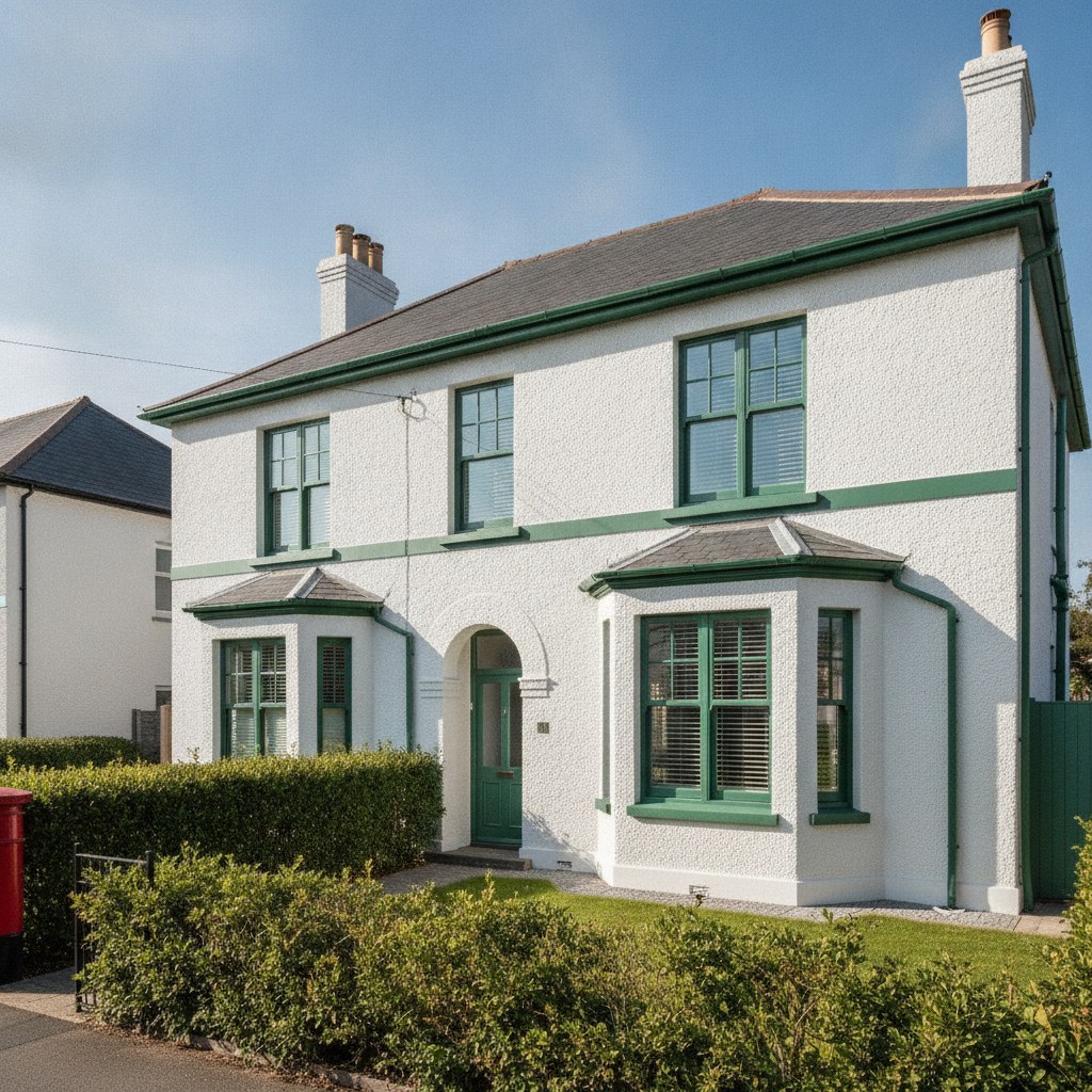 Exterior painting of a UK house front door